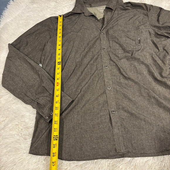 Men's Merrell Opti Wick UPF 30 Button Front Long Sleeve Shirt Gray XL - Picture 2 of 9